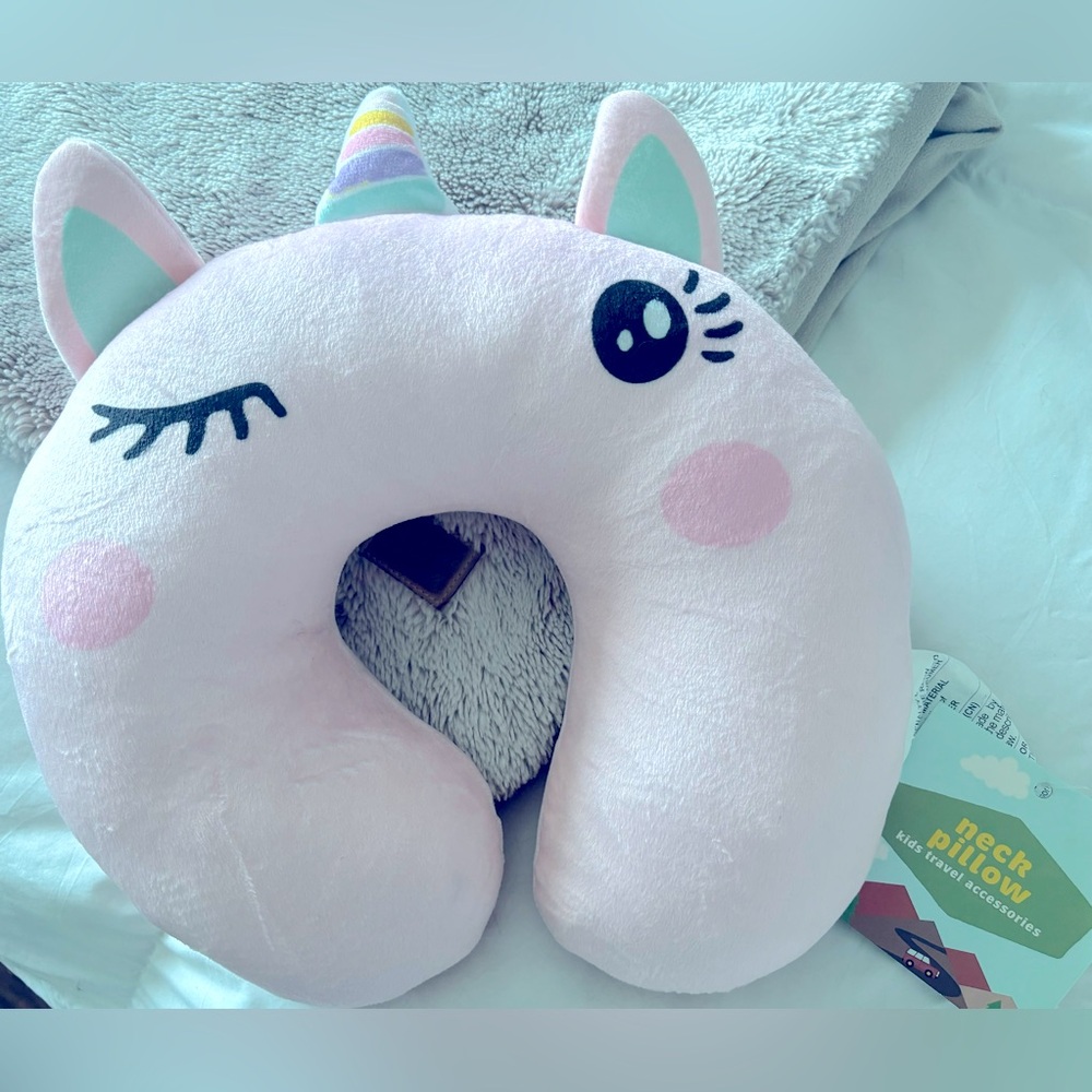 NWT Pink Unicorn Kids Neck Pillow